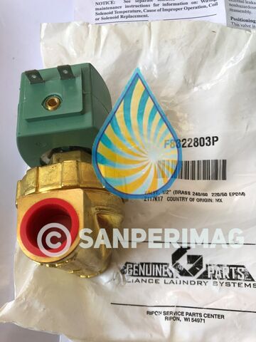 Unimac F8322803P Válvula de solenoide, 220 240V, 50 60HZ, 1-2